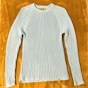 Hollister Co.Teen Boys Light Blue Cable Knit Sweater Size Small Cotton/Ramie